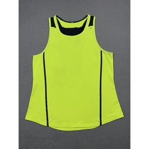 Lululemon Tank Top Mens Large Yellow Black Sleeveless Running Athletic Workout